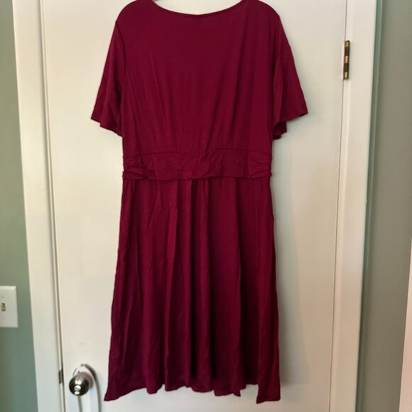 NWT Raspberry Pink Fit & Flare Maternity to Nursing Dress, Seraphine Maternity - Picture 2 of 7